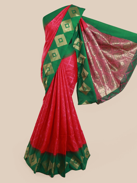 

Pothys Pink & Green Art Silk Woven Design Saree
