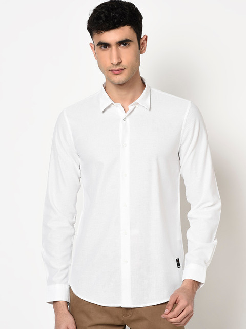

Blackberrys Men White Slim Fit Casual Shirt