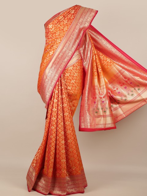 

Pothys Orange Pure Silk Woven Design Banarasi Saree