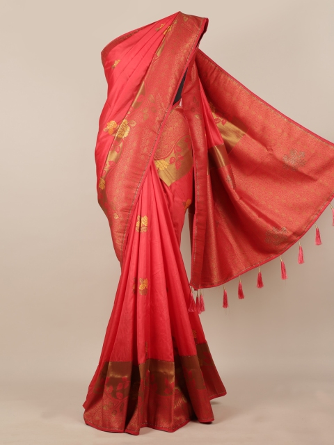 

Pothys Red Woven Design Jute Silk Saree