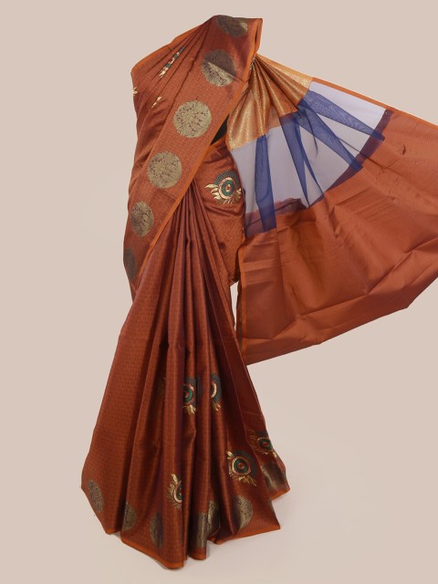 

Pothys Copper-Toned Woven Design Cotton Blend Saree