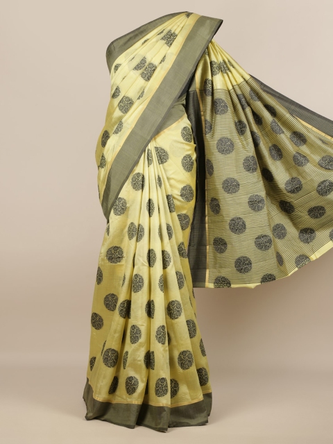 

Pothys Green Woven Design Jute Silk Saree