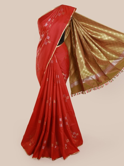 

Pothys Red Woven Design Art Silk Saree