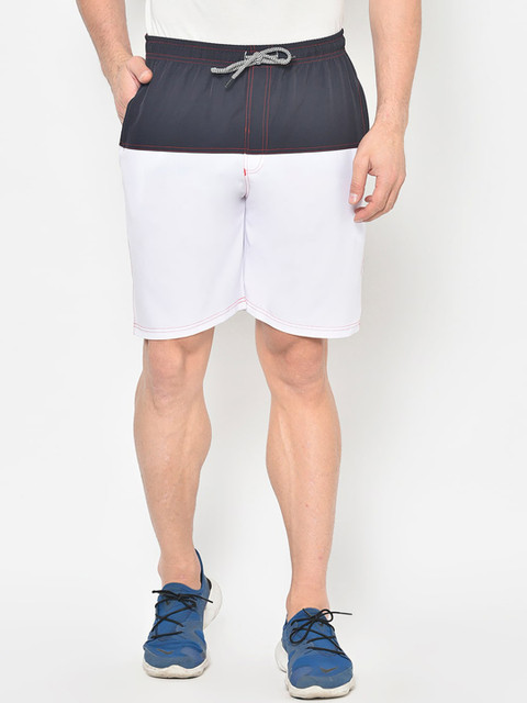 

American-Elm Men Navy Blue Solid Regular Fit Sports Shorts