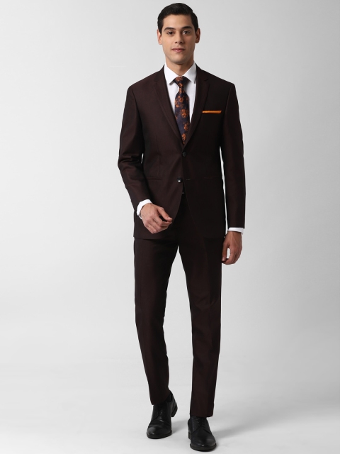 

Peter England Elite Men Brown Solid Slim-Fit Single-Breasted Two-Piece Suit