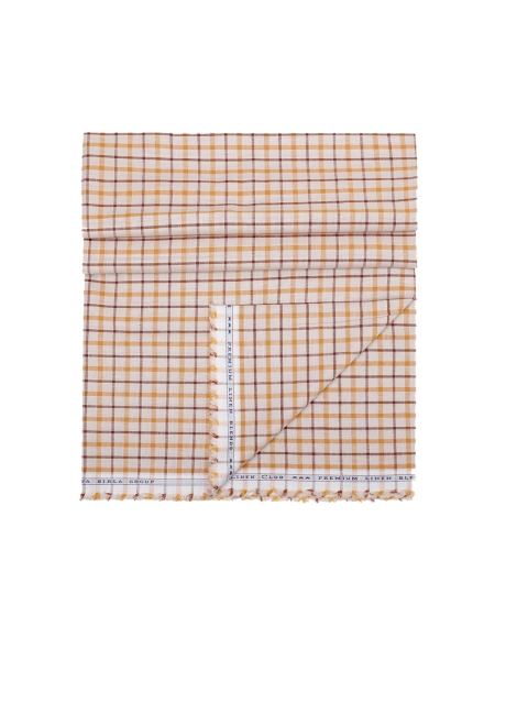 

CAVALLO by Linen Club Men Beige & Brown Checked Shirt Clothing Fabric