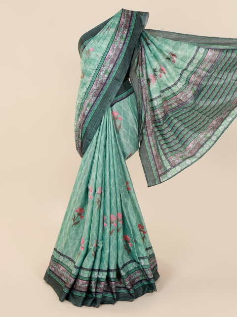 

Pothys Green Printed Jute Cotton Saree