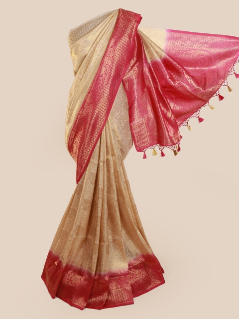 

Pothys Cream-Coloured Art Silk Woven Design Banarasi Saree