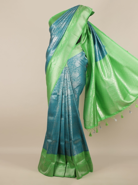 

Pothys Blue Woven Design Jute Silk Saree