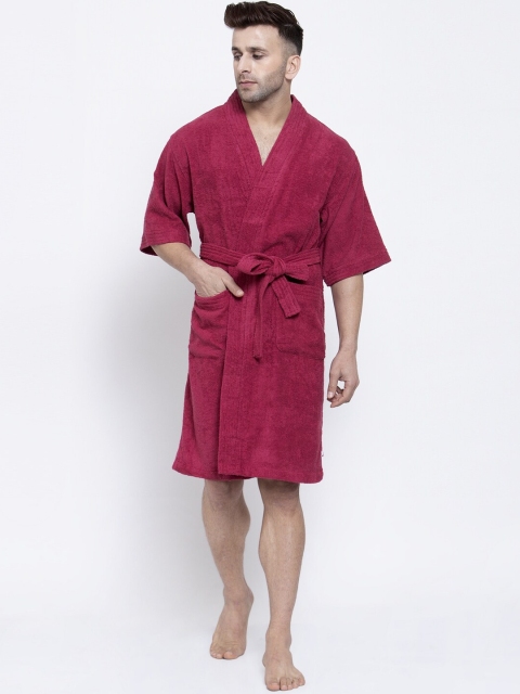 

Trident Maroon Red Solid 300GSM Bath Robe