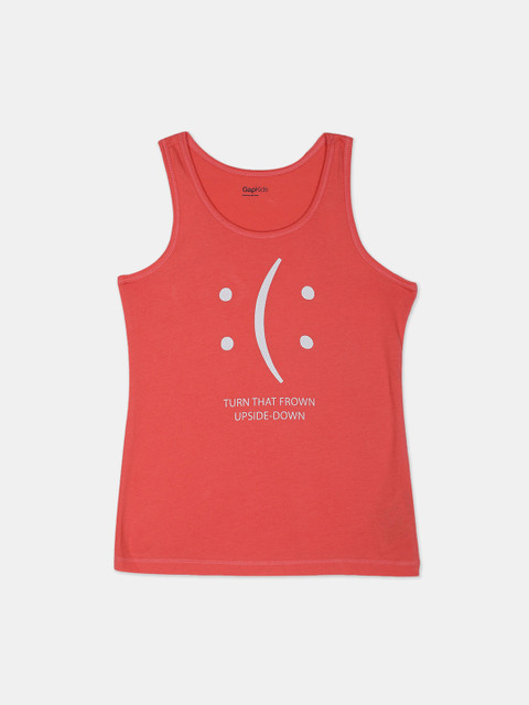 

GAP Orange Printed Regular Top