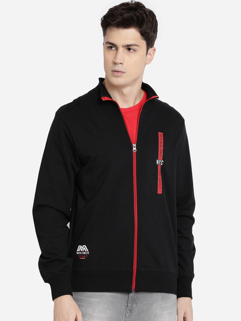 

MASH UNLIMITED Men Black Solid Sweatshirt