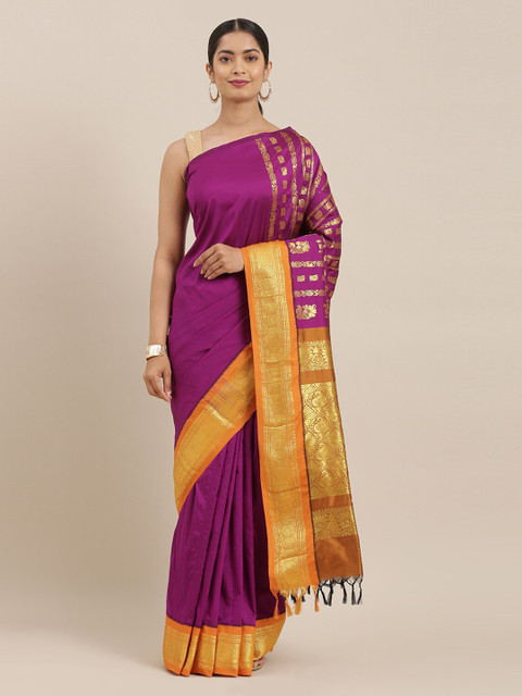 

The Chennai Silks Violet Woven Design Art Silk Saree