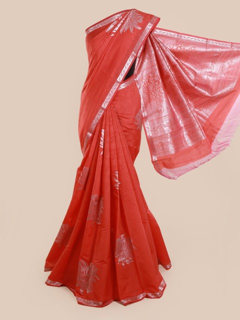 

Pothys Orange Woven Design Art Silk Saree