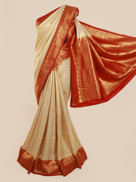 

Pothys Off-White Art Silk Woven Design Banarasi Saree