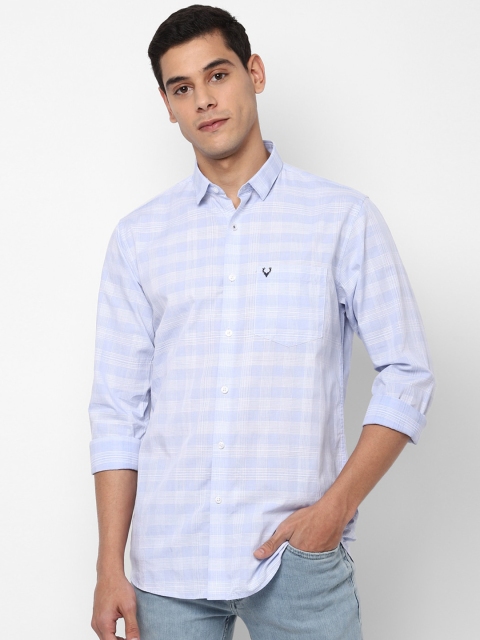 

Allen Solly Men Blue & White Slim Fit Checked Cotton Casual Shirt