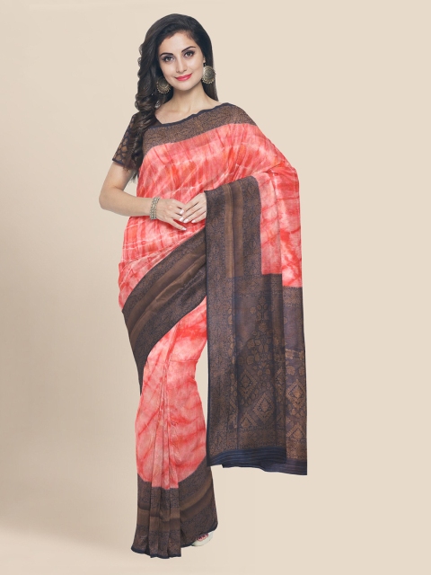 

KLM Fashion Mall Red & Navy Blue Silk Blend Dyed Banarasi Saree