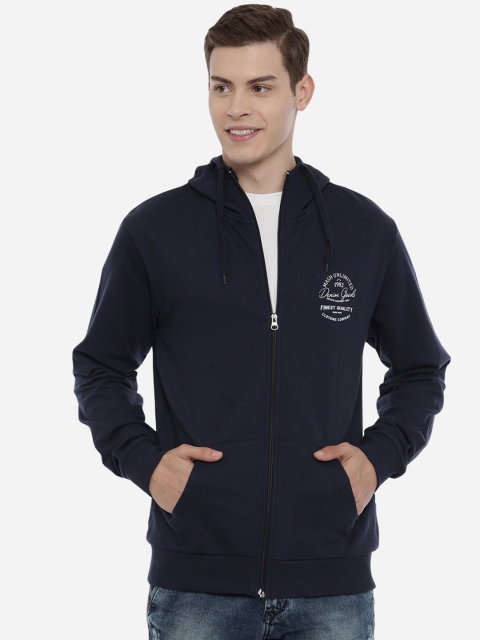 

MASH UNLIMITED Men Navy Blue Solid Sweatshirt