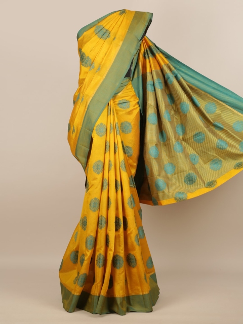 

Pothys Yellow Woven Design Jute Silk Saree