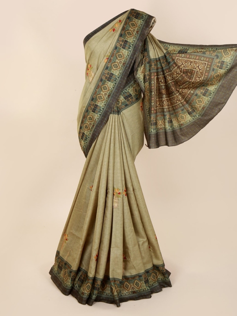 

Pothys Green Printed Jute Cotton Saree