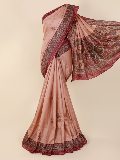 

Pothys Pink Printed Jute Cotton Saree
