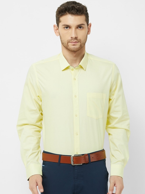 

Solemio Men Yellow Regular Fit Solid Cotton Formal Shirt