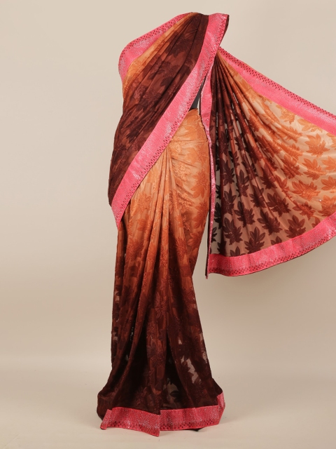 

Pothys Brown & Orange Net Dyed Saree