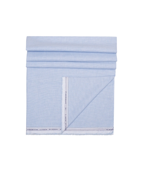 

CAVALLO by Linen Club Men Blue Checked Shirt Clothing Fabric