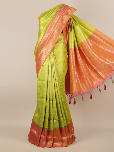 

Pothys Green Woven Design Jute Silk Saree
