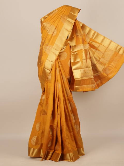 

Pothys Mustard Woven Design Jute Silk Saree