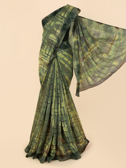 

Pothys Green Printed Jute Cotton Saree