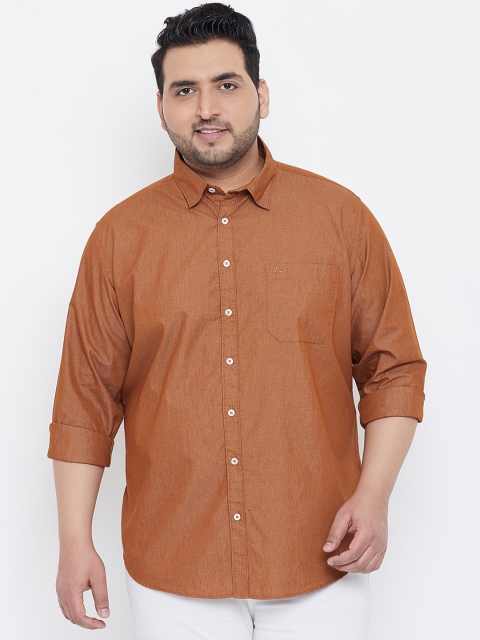 

Chennis Men Rust Slim Fit Solid Casual Shirt