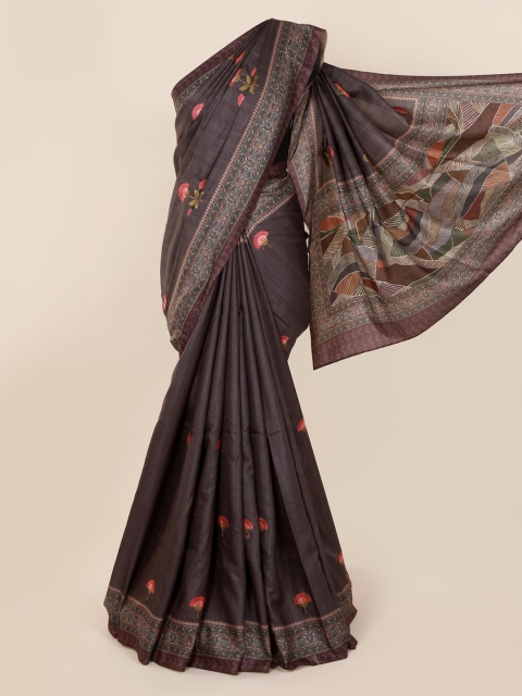 

Pothys Brown Embroidered Jute Cotton Saree