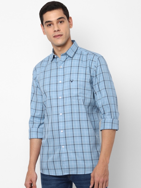 

Allen Solly Men Blue & White Slim Fit Checked Cotton Casual Shirt