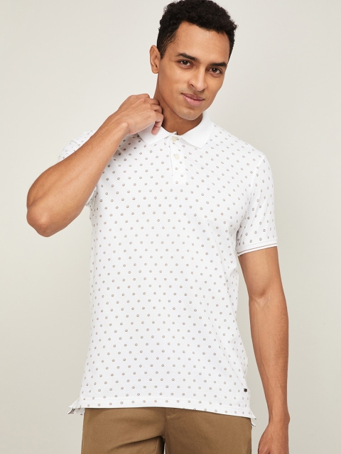 

CODE by Lifestyle Men White Printed Polo Collar T-shirt