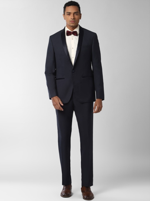 

Peter England Elite Men Navy Blue Solid Slim-Fit Single-Breasted Two-Piece Suit