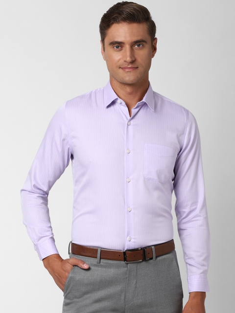 

Peter England Elite Men Purple Slim Fit Striped Casual Shirt
