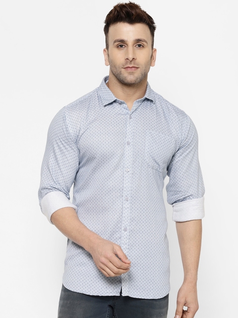 

cape canary Men Blue Regular Fit Printed Casual Shirt