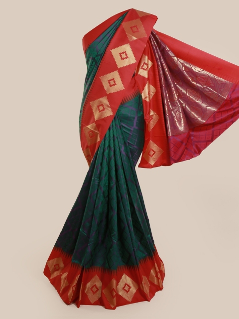 

Pothys Green & Red Art Silk Printed Saree