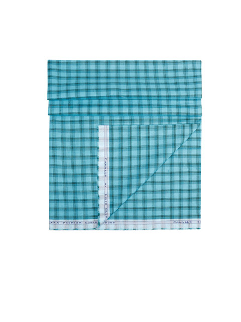 

CAVALLO by Linen Club Men Blue Checked Shirt Clothing Fabric