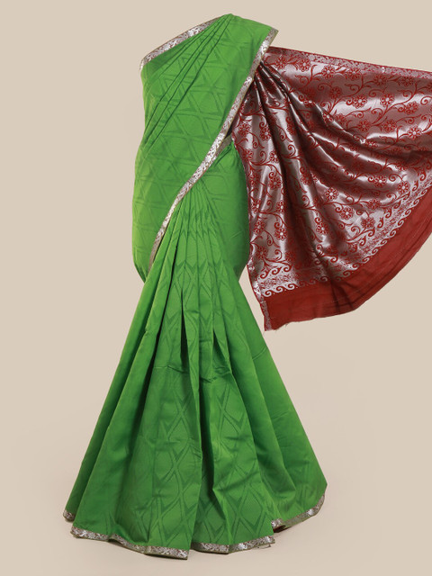 

Pothys Green & Maroon Art Silk Printed Saree