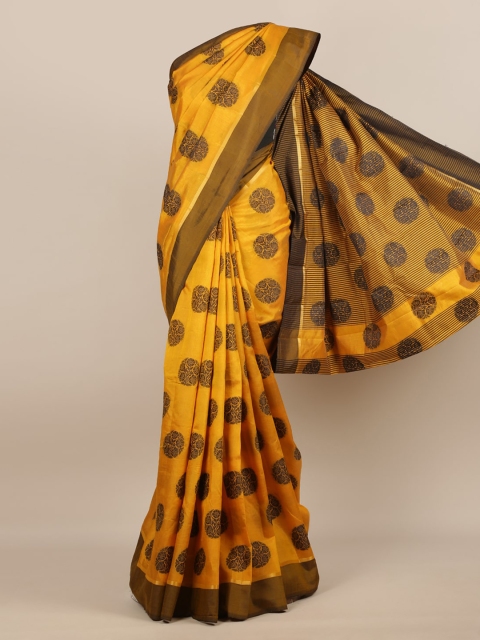 

Pothys Yellow Woven Design Jute Silk Saree