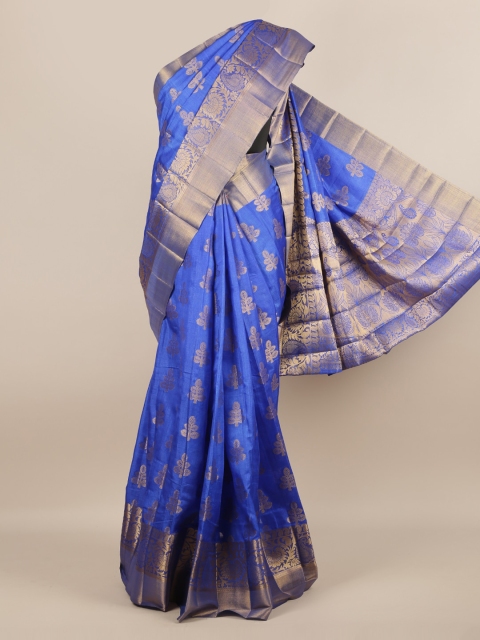 

Pothys Blue Woven Design Jute Silk Saree
