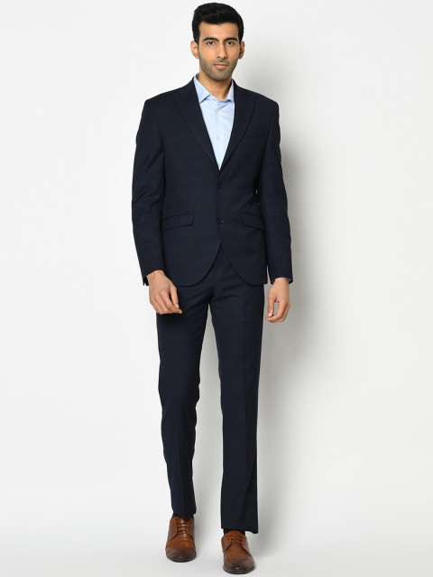 

Blackberrys Men Navy Blue Solid Slim Fit Single-Breasted 2-piece Formal Suit