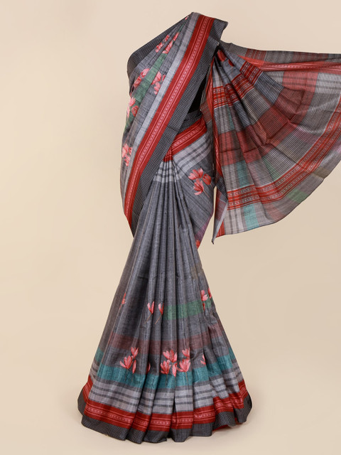 

Pothys Grey Woven Design Jute Cotton Saree
