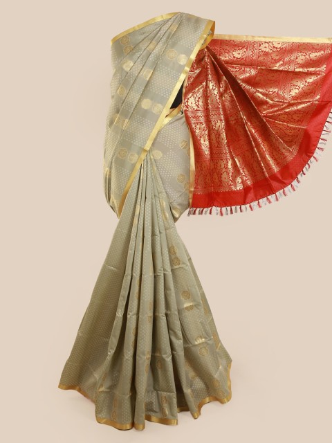 

Pothys Grey Woven Design Art Silk Saree