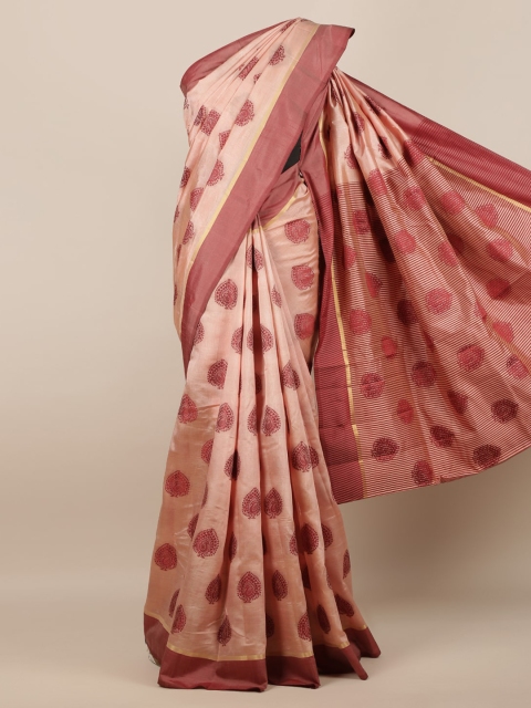 

Pothys Pink Woven Design Jute Silk Saree