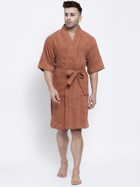 

Trident Men Brown Solid 300 GSM Bath Robe