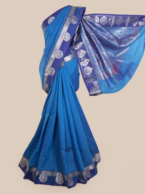

Pothys Blue Solid Art Silk Saree