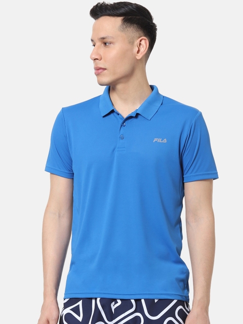 

FILA Men Blue Solid Polo Collar T-shirt
